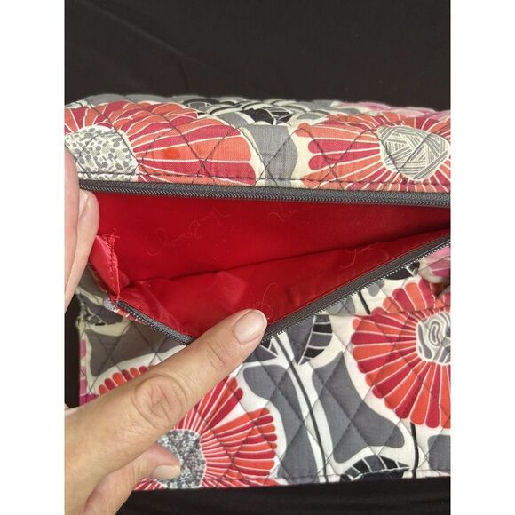 Vera Bradley Retired 2014  Cherry Blossom Pink & Gray Floral Tri-Fold‎ Wallet - Picture 9 of 11